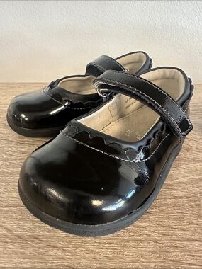 See Kai Run Black Patent Scalloped Dress Party Mary Jane 7